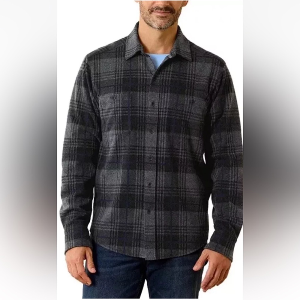 NWT Tommy Bahama FIRESIDE HUNTINGTON Charcoal Heather/Black KNIT Shirt Sz S $148